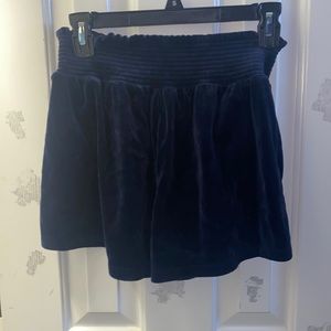 blue velvet shorts